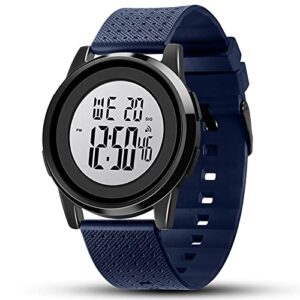 yuink mens digital watch ultra-thin sports waterproof simple watch stainless steel wrist watch for men women