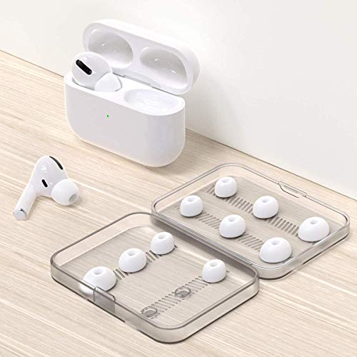 12 Pieces Replacement Ear Tips for Airpods Pro and Airpods Pro 2nd Generation with Noise Reduction Hole, Silicone Ear Tips for Airpods Pro with Portable Storage Box and(S/M/L) (6 Pairs)