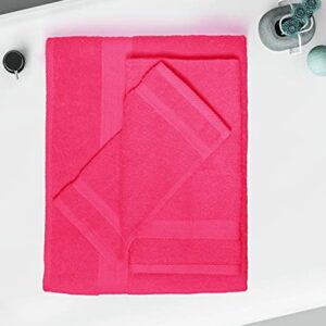 GLAMBURG Ultra Soft 8-Piece Towel Set - 100% Pure Ringspun Cotton, Contains 2 Oversized Bath Towels 27x54, 2 Hand Towels 16x28, 4 Wash Cloths 13x13 - Ideal for Everyday use, Hotel & Spa - Hot Pink