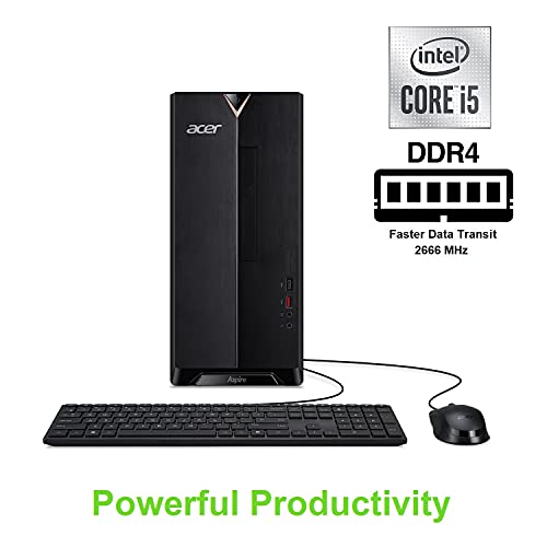 Acer Aspire TC-1660-UA92 Desktop | 10th Gen Intel Core i5-10400 6-Core Processor | 12GB 2666MHz DDR4 | 512GB NVMe M.2 SSD | 8X DVD | Intel Wireless Wi-Fi 6 | Bluetooth 5.2 | Windows 10 Home