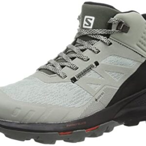 Salomon Men's OUTPULSE Mid Gore-Tex Hiking Boots for Men, Wrought Iron/Black/Vibrant Orange, 10