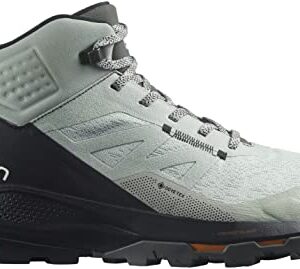 Salomon Men's OUTPULSE Mid Gore-Tex Hiking Boots for Men, Wrought Iron/Black/Vibrant Orange, 10