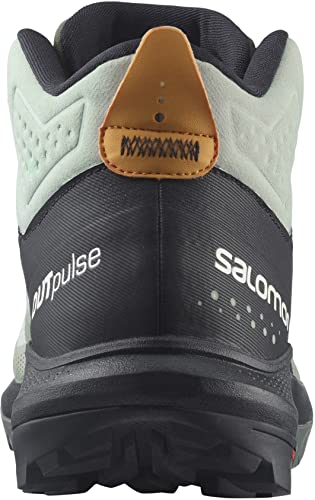 Salomon Men's OUTPULSE Mid Gore-Tex Hiking Boots for Men, Wrought Iron/Black/Vibrant Orange, 10