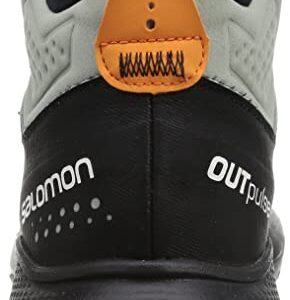 Salomon Men's OUTPULSE Mid Gore-Tex Hiking Boots for Men, Wrought Iron/Black/Vibrant Orange, 10