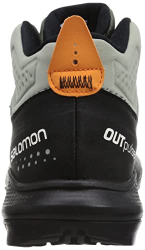 Salomon Men's OUTPULSE Mid Gore-Tex Hiking Boots for Men, Wrought Iron/Black/Vibrant Orange, 10