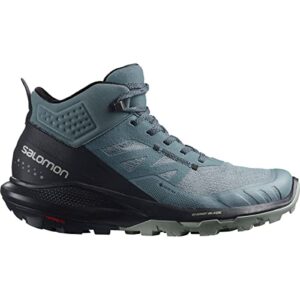 Salomon Women's OUTPULSE Mid Gore-Tex Hiking Boots for Women, Stormy Weather/Black/Wrought Iron, 10