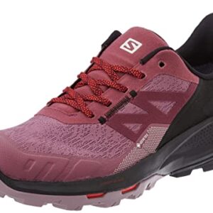 Salomon Women's OUTPULSE Gore-Tex Hiking Shoes for Women, Tulipwood/Black/Poppy Red, 8.5