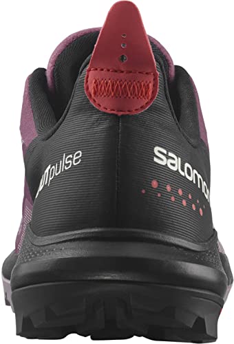 Salomon Women's OUTPULSE Gore-Tex Hiking Shoes for Women, Tulipwood/Black/Poppy Red, 8.5