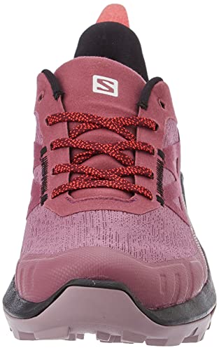 Salomon Women's OUTPULSE Gore-Tex Hiking Shoes for Women, Tulipwood/Black/Poppy Red, 8.5