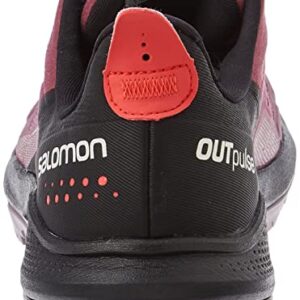 Salomon Women's OUTPULSE Gore-Tex Hiking Shoes for Women, Tulipwood/Black/Poppy Red, 8.5