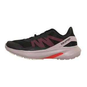 salomon hypulse trail running shoes for women, black/quail/rainy day, 8.5