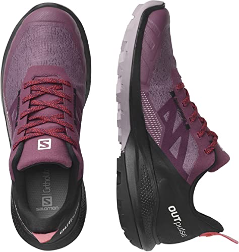 Salomon Women's OUTPULSE Gore-Tex Hiking Shoes for Women, Tulipwood/Black/Poppy Red, 6