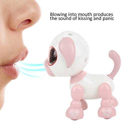 Robot Dog, Durable Safe Plastic Material Electronic Dog Toy, for Baby Kids(Smart Puppy Pink, Transparency)