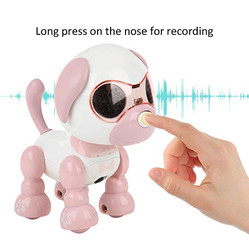 Robot Dog, Durable Safe Plastic Material Electronic Dog Toy, for Baby Kids(Smart Puppy Pink, Transparency)