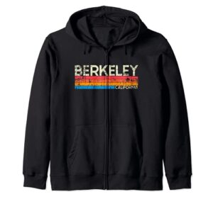 vintage retro berkeley california distressed zip hoodie