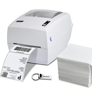 besteasy thermal label printer,4x6 shipping label printer high speed commercial direct thermal label maker compatible with amazon, ebay, etsy, shopify and fedex (white)