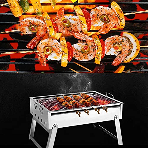 Lapden Folding Portable BBQ Grill Charcoal Barbecue Grill Outdoor Camping Picnic Burner Foldable Charcoal Camping Barbecue Oven