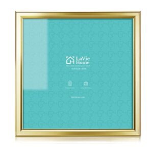 lavie home 8x8 picture frames (1 pack, gold) simple designed photo frame with high definition glass for wall mount & table top display