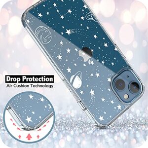 RANZ Compatible with iPhone 13 Mini Case, Anti-Scratch Shockproof Series Clear Hard PC+ TPU Bumper Protective Cover Case for iPhone 13 Mini (5.4") - Universe