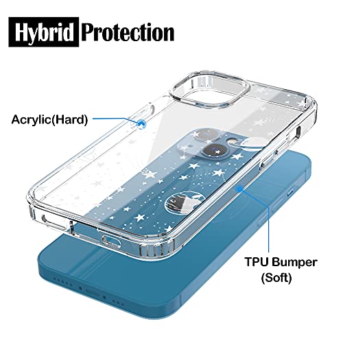 RANZ Compatible with iPhone 13 Mini Case, Anti-Scratch Shockproof Series Clear Hard PC+ TPU Bumper Protective Cover Case for iPhone 13 Mini (5.4") - Universe