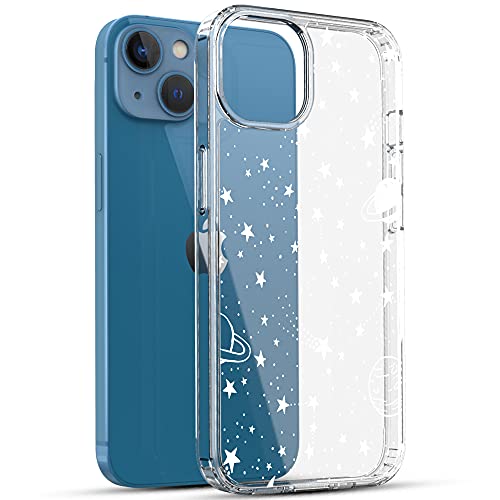 RANZ Compatible with iPhone 13 Mini Case, Anti-Scratch Shockproof Series Clear Hard PC+ TPU Bumper Protective Cover Case for iPhone 13 Mini (5.4") - Universe