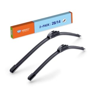 wowiper oe quality windshield wiper blades - 28 and 14 inch (set of 2), metal base for 300% more stable, for hyundai elantra 2016-2011 /toyota corolla 22-20 prius c 19-12 /honda fit 22-09 +more