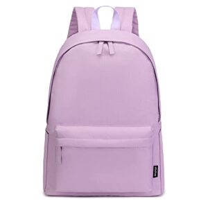 abshoo lightweight casual unisex backpack for school solid color boobags (light purple)