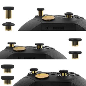 TOMSIN 13 in 1 Xbox Elite Series 2 Controller Accessories Replacement Pack,6 Metal Thumbsticks,2 D-Pads,4 Paddles and 1 Adjuster for Xbox Elite Controller Series 2 Core Accessory Parts(Chrome Gold)