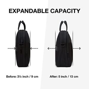 LIGHT FLIGHT 17.3 Inch Laptop Bag, Expandable Briefcase for Men Women,Slim Laptop Case for Computer,Travel Business Bag,Black