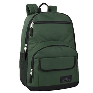 multi pocket colorful travel and college backpacks with padded straps, side pockets (green)