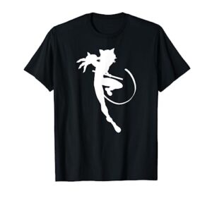 miraculous silhouette cat noir claws out (white) t-shirt