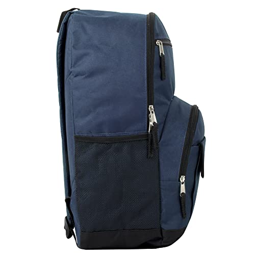Multi Pocket Colorful Travel and College Backpacks with Padded Straps, Side Pockets (Navy)