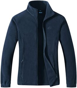 gimecen women's lightweight full zip soft polar fleece jacket outdoor recreation coat with zipper pockets large
