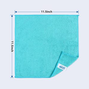 HOMEXCEL Microfiber Cleaning Cloth,50Pack Cleaning Rag,Cleaning Towels with 4 Color Assorted,11.5"X11.5"(Green/Blue/Yellow/Pink)