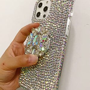 Max-ABC Compatible with Samsung Galaxy Note 10 Plus Glitter Case,3D Diamond Crystal Rhinestone Women Girls Rainbow Shiny Sparkle Bling Glitter Protective Phone Case Cover with Kickstand