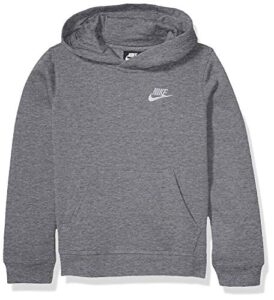 nike baby boy's club fleece pullover hoodie (toddler) carbon heather 2t (toddler)