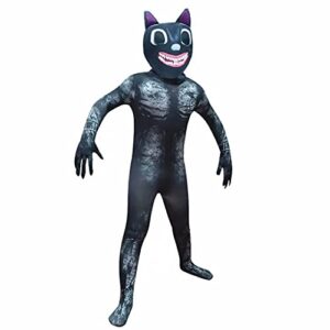 lgandpg kids black cat costume - boys girls halloween cartoon character cosplay dress up jumpsuit bodysuit