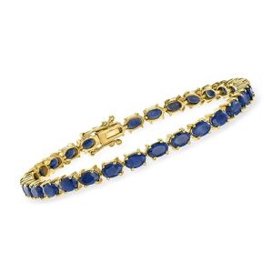 ross-simons 15.00 ct. t.w. sapphire bracelet in 18kt gold over sterling. 7 inches