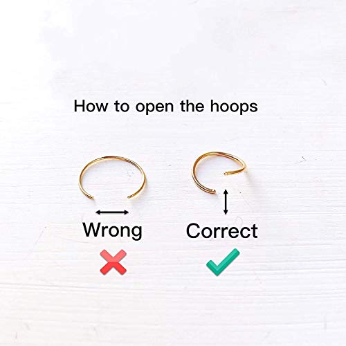 7mm Small 14k Rose Gold filled Hoop Earrings for Women Cartilage Helix Tragus