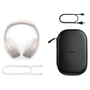 Bose QuietComfort 45 Wireless Bluetooth Noise Cancelling Headphones, Over-Ear Headphones with Microphone, Personalized Noise Cancellation and Sound, White Smoke