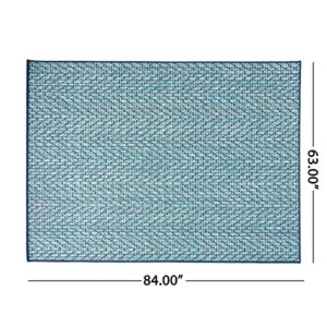 Christopher Knight Home Boggio Area Rug, 5'3" x 7', Blue + Ivory