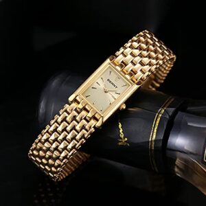 BERNY Gold Watches for Women Ladies Wrist Quartz Watches Stainless Steel Band Womens Gold Watch Small Luxury Casual Fashion Bracelet (Gold Dial)