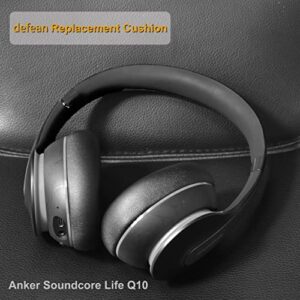 defean Life Q 10 / Life 2 NEO Earpads Replacement Ear Cushion Foam Ear Pads Soft Cushion Compatible with Anker Soundcore Life Q10 / Life 2 NEO Bluetooth Headphones (Black)