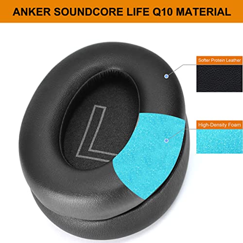 defean Life Q 10 / Life 2 NEO Earpads Replacement Ear Cushion Foam Ear Pads Soft Cushion Compatible with Anker Soundcore Life Q10 / Life 2 NEO Bluetooth Headphones (Black)