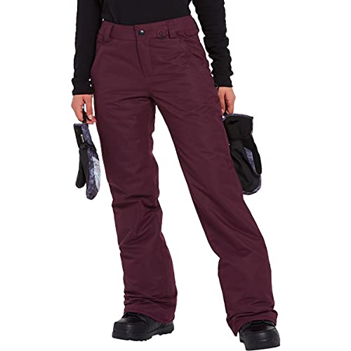 Volcom Women's Frochickie Insulated Lined Snow Pant, Merlot S2, X-Large