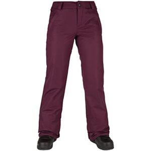 Volcom Women's Frochickie Insulated Lined Snow Pant, Merlot S2, X-Large