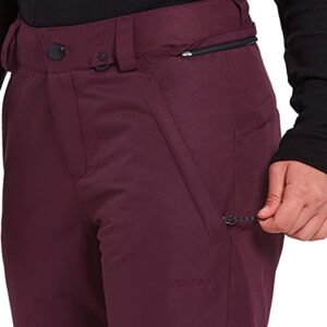 Volcom Women's Frochickie Insulated Lined Snow Pant, Merlot S2, X-Large