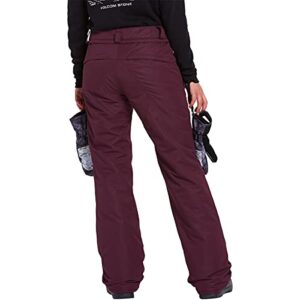 Volcom Women's Frochickie Insulated Lined Snow Pant, Merlot S2, X-Large