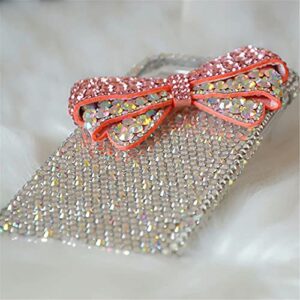 Max-ABC Compatible with Samsung Galaxy Note 10 Glitter Case,3D Diamond Cute Bow Crystal Rhinestone Women Girls Rainbow Shiny Sparkle Bling Glitter Protective Phone Case Cover