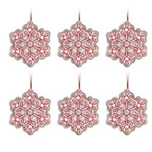 hallmark snowflakes felt christmas ornaments, set of 6, multi color, (0001hgo2911)